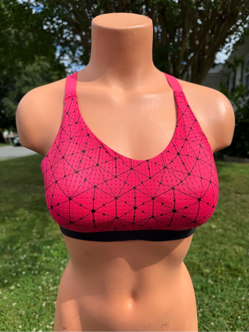 Victoria's Secret Hot Pink Geometric Sports Bra